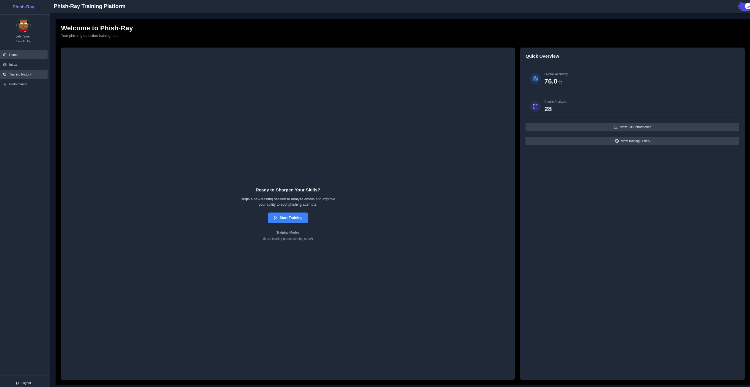 Screenshot of Phishray
